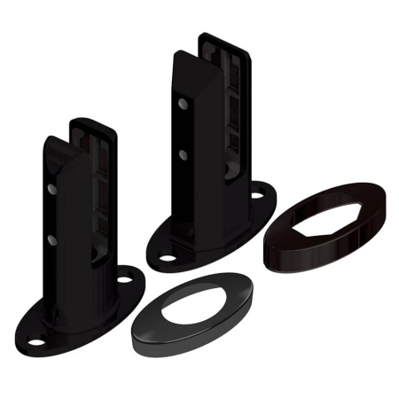 Matt Black Floor Support Clamp for 10mm - 21.52mm Glass