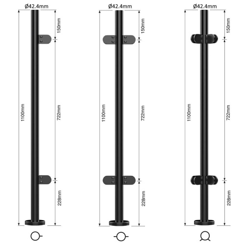 Black Balustrade Post