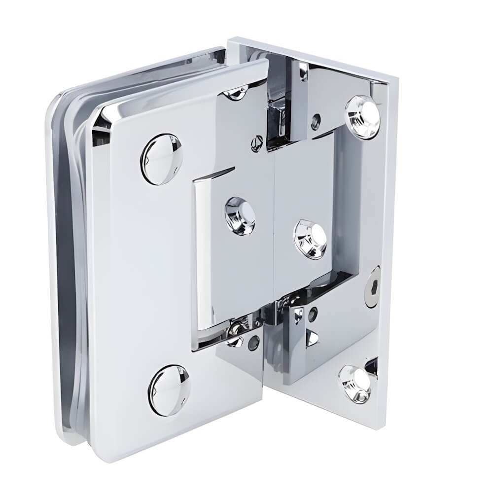 Wall Mounted Hinge with Offset Fixing Plate - Angle Adjustable, Chrome Finish