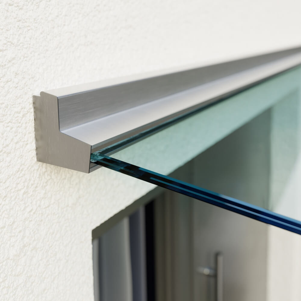 Wall Mounted Channel Profile for Glass Canopy