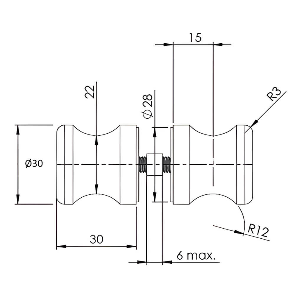 Indented Shower Door Knobs