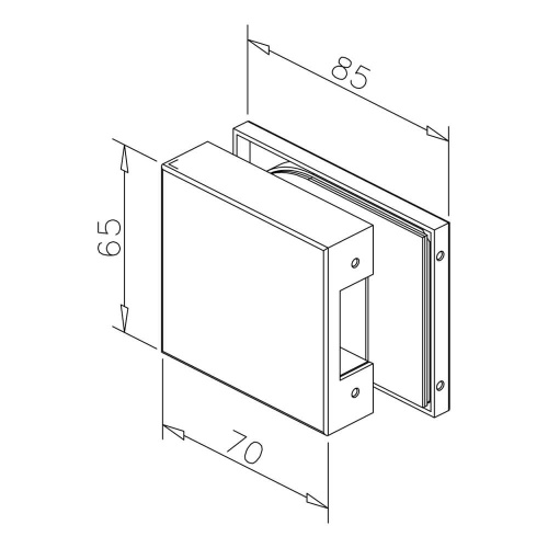 Strike Box for Black Glass Door Lock & Latch