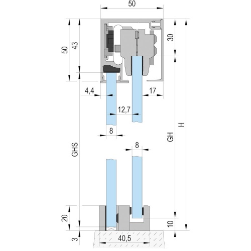 Sliding Shower Door Kit - Wall-to-Glass