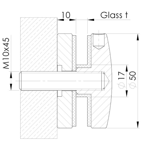 50mm Stainless Steel Glass Adaptor