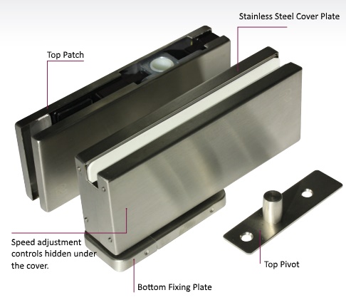 Oil Hydraulic Glass Door Patch Closer Kit Non Digging Floor Spring Top Patch Pivot